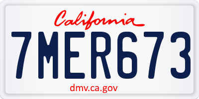 CA license plate 7MER673