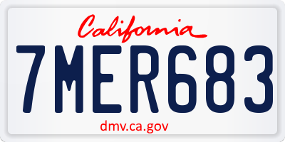 CA license plate 7MER683