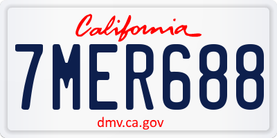 CA license plate 7MER688