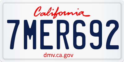 CA license plate 7MER692