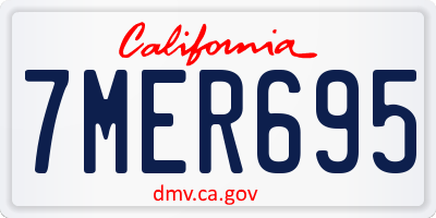 CA license plate 7MER695