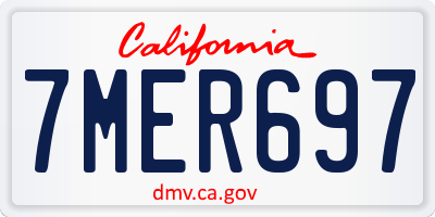 CA license plate 7MER697
