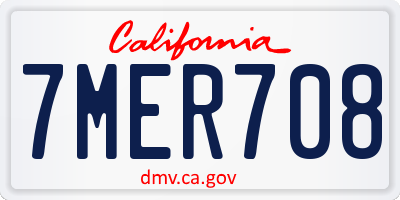 CA license plate 7MER708