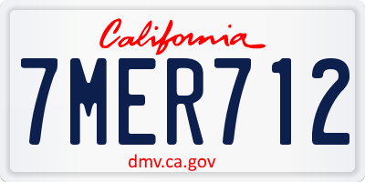 CA license plate 7MER712