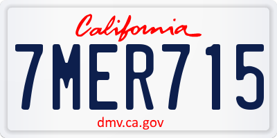 CA license plate 7MER715
