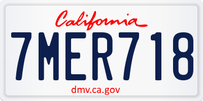 CA license plate 7MER718
