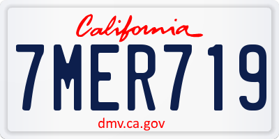 CA license plate 7MER719