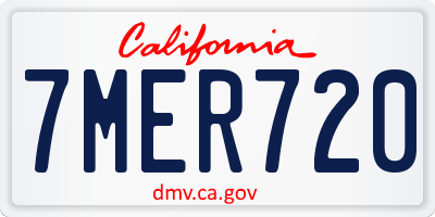 CA license plate 7MER720