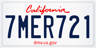 CA license plate 7MER721