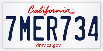 CA license plate 7MER734