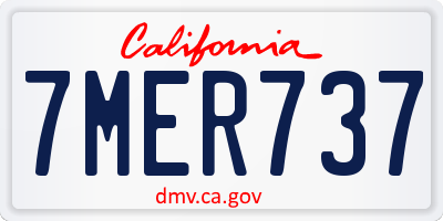CA license plate 7MER737