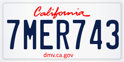 CA license plate 7MER743