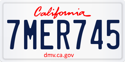 CA license plate 7MER745
