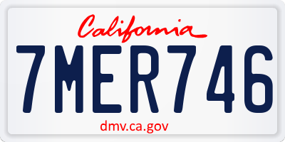 CA license plate 7MER746