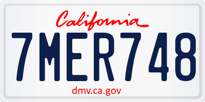 CA license plate 7MER748