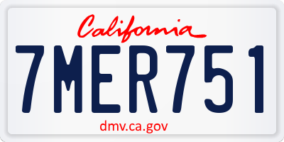 CA license plate 7MER751