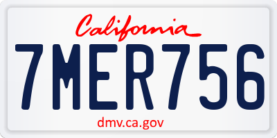 CA license plate 7MER756