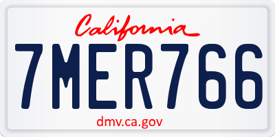 CA license plate 7MER766