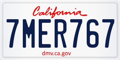 CA license plate 7MER767