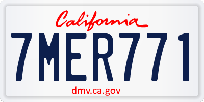 CA license plate 7MER771