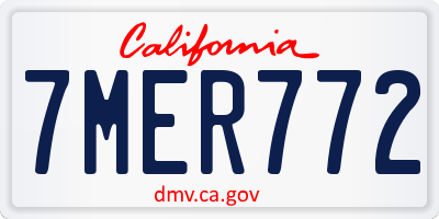 CA license plate 7MER772