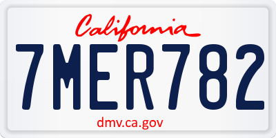 CA license plate 7MER782