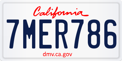 CA license plate 7MER786