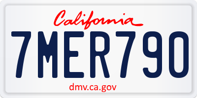 CA license plate 7MER790