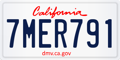 CA license plate 7MER791