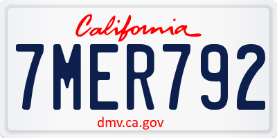 CA license plate 7MER792