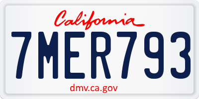 CA license plate 7MER793