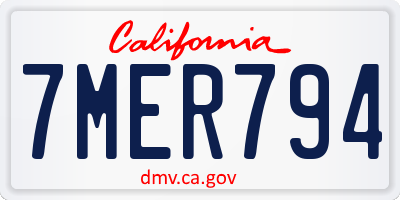 CA license plate 7MER794