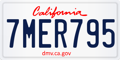 CA license plate 7MER795