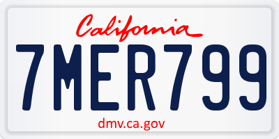 CA license plate 7MER799