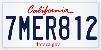 CA license plate 7MER812