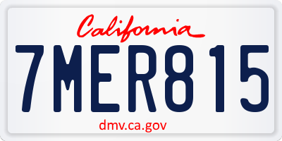 CA license plate 7MER815