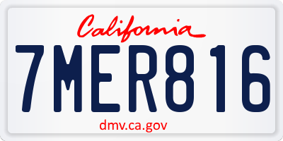 CA license plate 7MER816