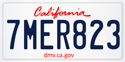 CA license plate 7MER823