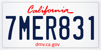 CA license plate 7MER831