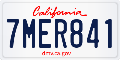 CA license plate 7MER841