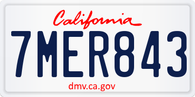 CA license plate 7MER843