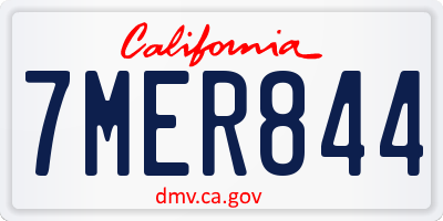 CA license plate 7MER844