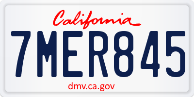 CA license plate 7MER845