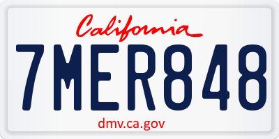 CA license plate 7MER848