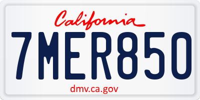 CA license plate 7MER850
