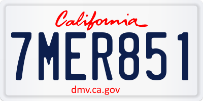 CA license plate 7MER851