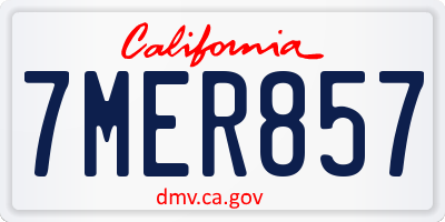 CA license plate 7MER857