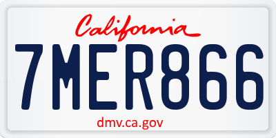 CA license plate 7MER866