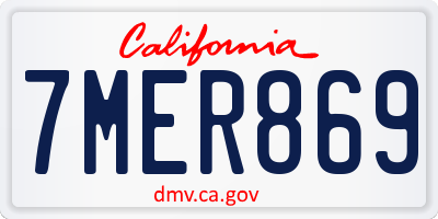 CA license plate 7MER869
