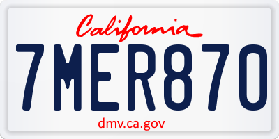 CA license plate 7MER870